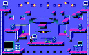 Impossible Mission II for IBM PC/Compatibles - Don't get caught by robots when navigating rooms...