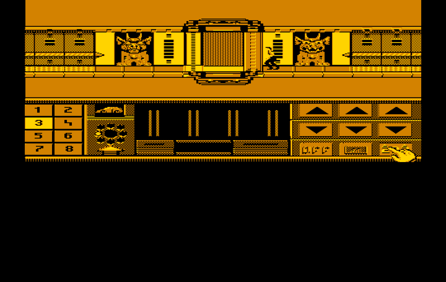 Impossible Mission II IBM PC/Compatibles Screenshot: This is the entrance to the next tower but I don't have the combination yet.