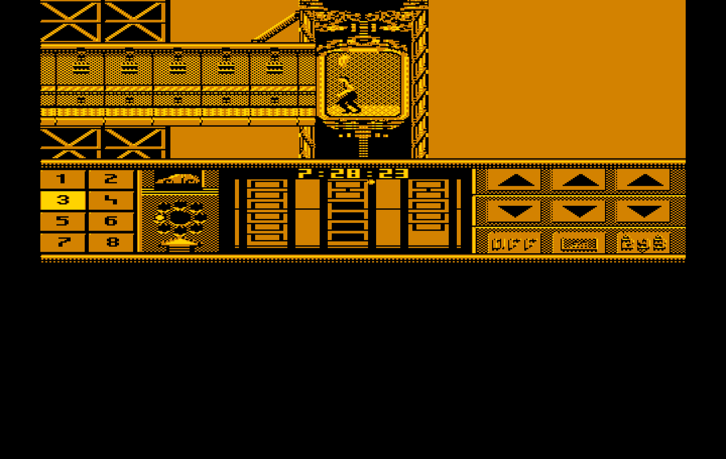 Impossible Mission II IBM PC/Compatibles Screenshot: This is the top of this tower...