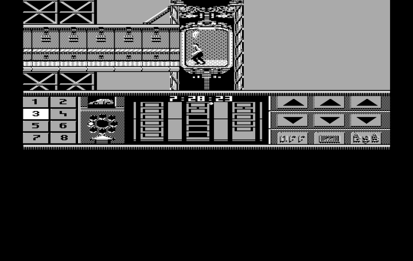 Impossible Mission II IBM PC/Compatibles Screenshot: This is the top of this tower...