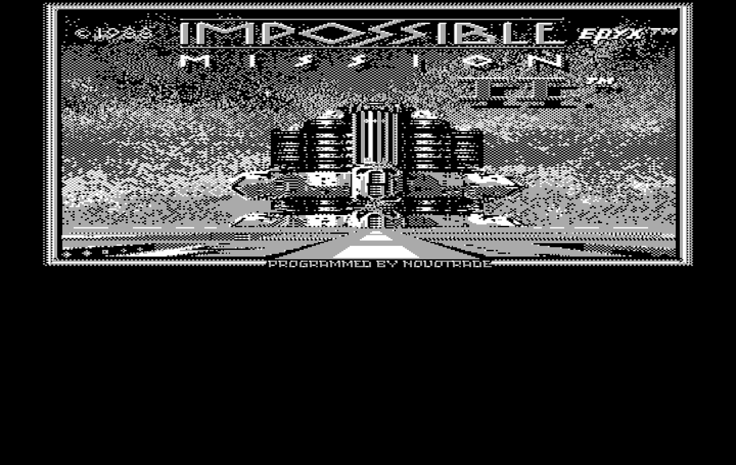 Impossible Mission II IBM PC/Compatibles Screenshot: Title screen.