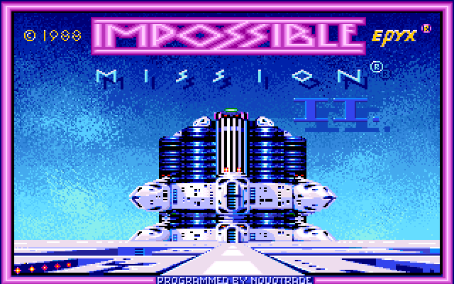 Impossible Mission II Amiga Screenshot: Title screen.