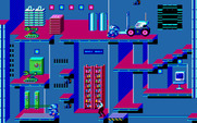Impossible Mission II for Amiga - Standing on a narrow platform...