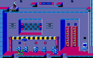 Impossible Mission II for Amiga - These striped platforms move to help you reach new locations.