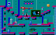 Impossible Mission II for Amiga - I found a bonus item that temporarily unplugs robots!