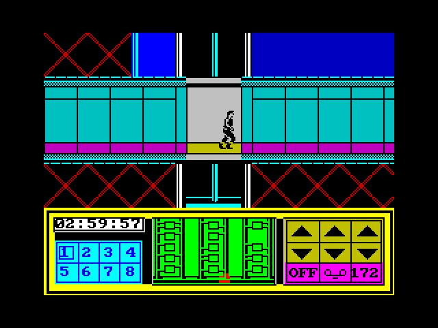 Impossible Mission II ZX Spectrum Screenshot: Game start.