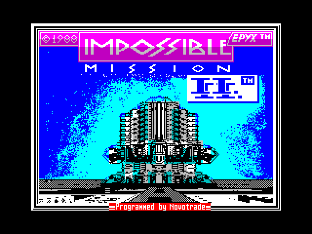 Impossible Mission II ZX Spectrum Screenshot: Loading screen.