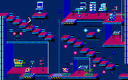 Impossible Mission II for Atari ST - Some robots are harmless but like to move the platforms around to mess up your strategy.