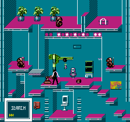 Impossible Mission II NES / Famicom Screenshot: Lots of searching can be done here!