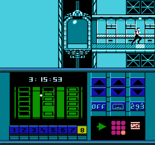 Impossible Mission II NES / Famicom Screenshot: On to a room in the next tower...