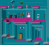 Impossible Mission II for NES / Famicom - Jumping over a gap...