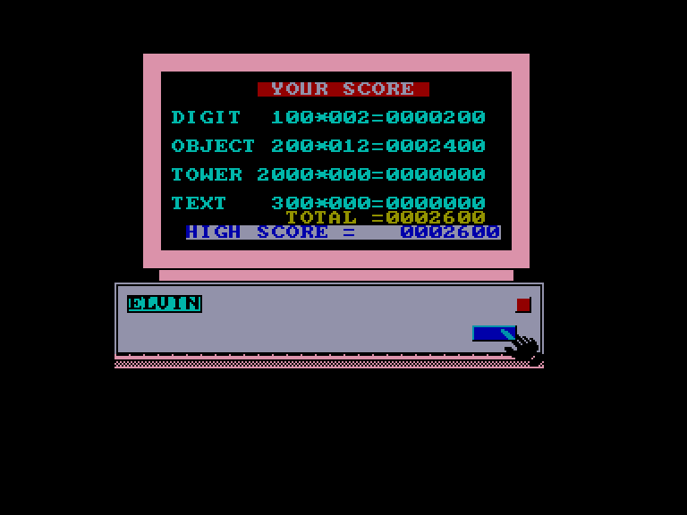 Impossible Mission II Enterprise Screenshot: Game over.