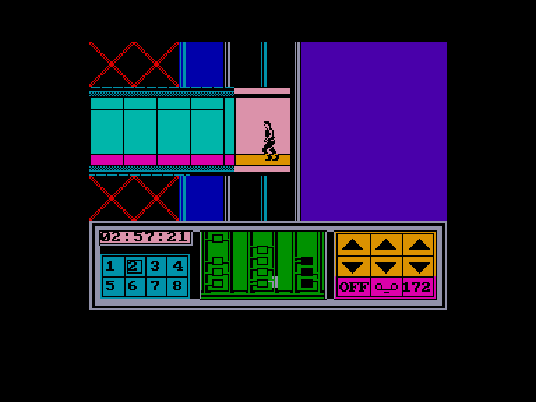 Impossible Mission II Enterprise Screenshot: Time to explore the next tower...
