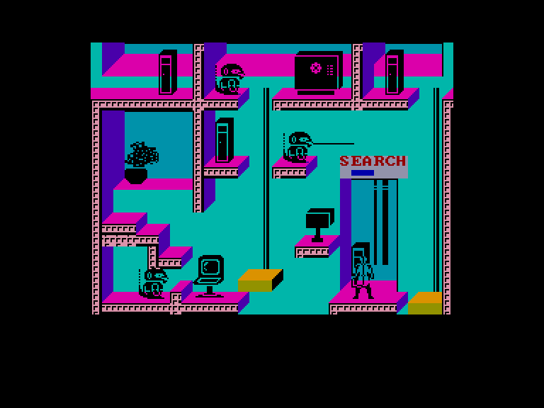 Impossible Mission II Enterprise Screenshot: A search in progress...