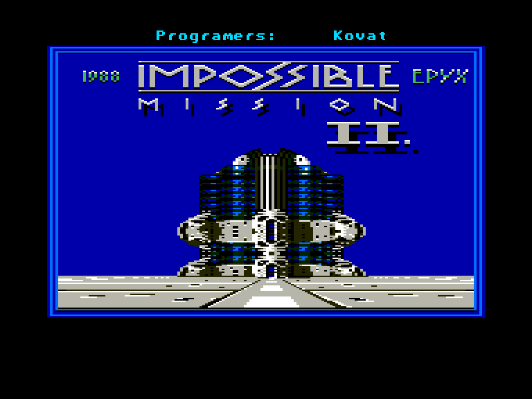 Impossible Mission II Enterprise Screenshot: Title screen.
