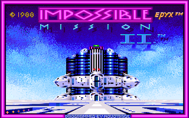 Impossible Mission II IBM PC/Compatibles Screenshot: Title screen.