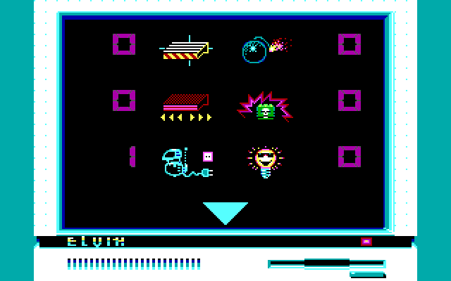 Impossible Mission II IBM PC/Compatibles Screenshot: Using the computers to utilize items you've found.