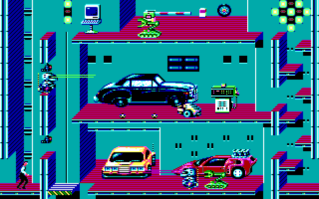 Impossible Mission II IBM PC/Compatibles Screenshot: Oops, this rooms is a dead end on this side...