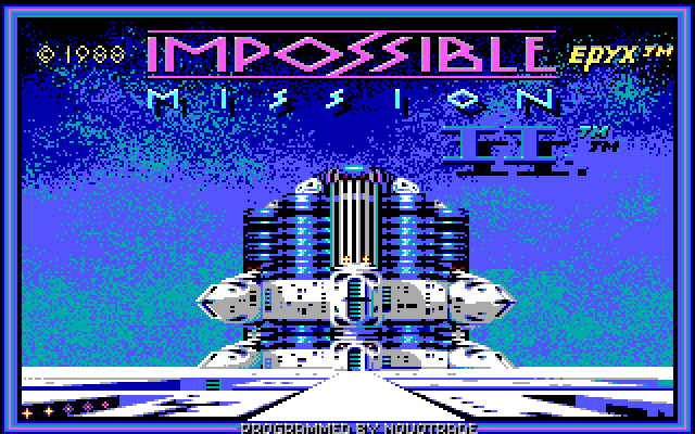 Impossible Mission II IBM PC/Compatibles Screenshot: Title screen.