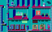 Impossible Mission II for IBM PC/Compatibles - Riding one of the vertical platforms.