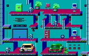 Impossible Mission II for IBM PC/Compatibles - One of many rooms to explore...