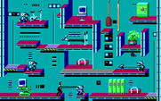 Impossible Mission II for IBM PC/Compatibles - Zapped by a robot.