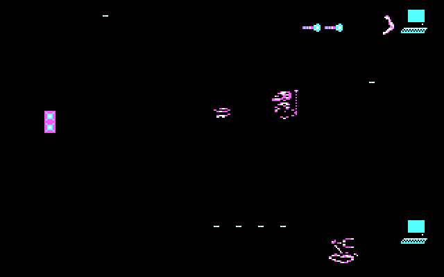 Impossible Mission II IBM PC/Compatibles Screenshot: In some rooms the lights are out making it difficult to navigate...