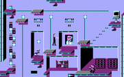 Impossible Mission II for IBM PC/Compatibles - Falling through the air after a badly timed jump...