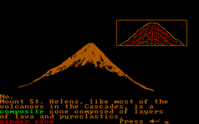 Volcanoes IBM PC/Compatibles Screenshot: Oops, I got that question wrong.