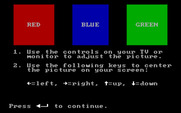 Volcanoes for IBM PC/Compatibles - The game starts with a color calibration screen.
