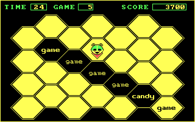 Bouncy Bee Learns Words IBM PC/Compatibles Screenshot: The number of honeycombs increases...