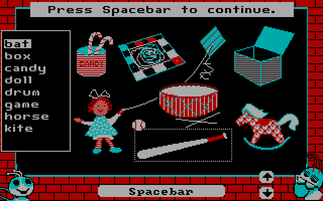Bouncy Bee Learns Words IBM PC/Compatibles Screenshot: Here's the main words menu.