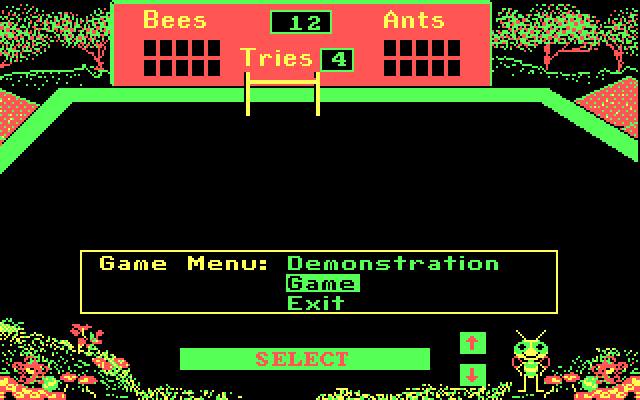 Bouncy Bee Learns Words IBM PC/Compatibles Screenshot: Ready to start the game?
