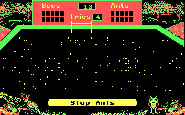 Bouncy Bee Learns Words IBM PC/Compatibles Screenshot: The ants will slowly form a word...