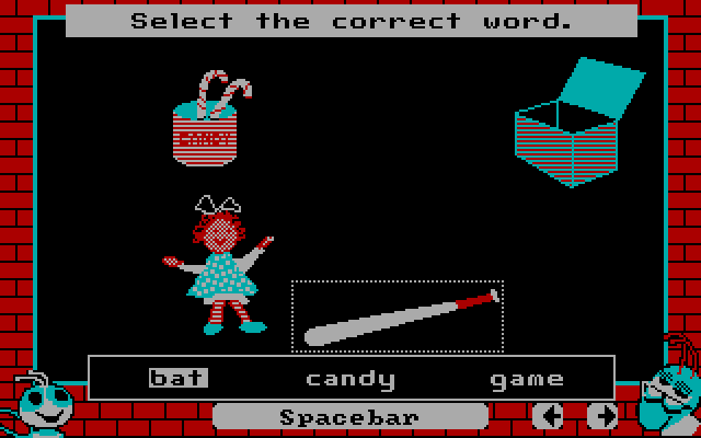 Bouncy Bee Learns Words IBM PC/Compatibles Screenshot: Now select the correct word.