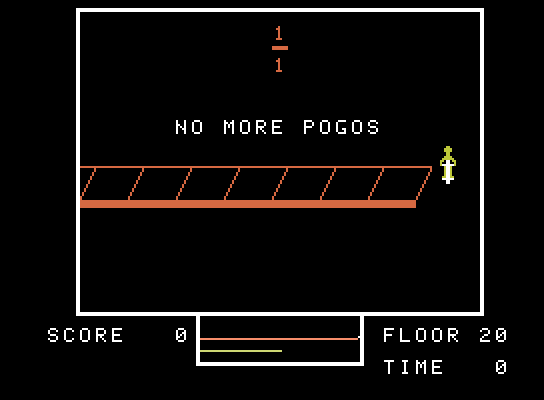 Fraction Fever ColecoVision Screenshot: I have no more pogos!