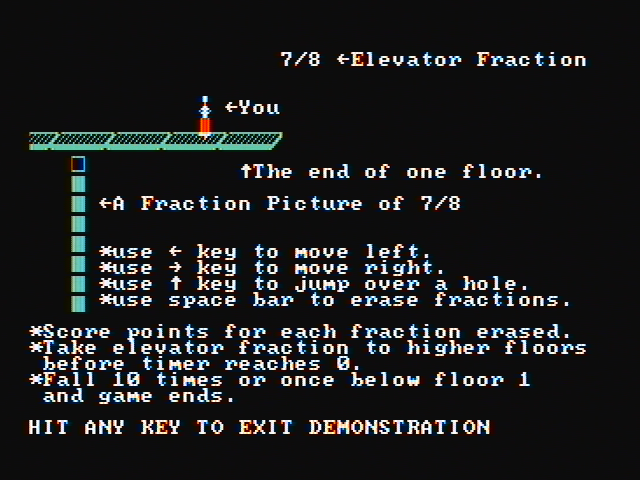 Fraction Fever IBM PC/Compatibles Screenshot: Game instructions.