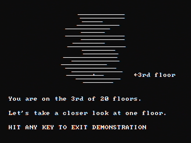 Fraction Fever IBM PC/Compatibles Screenshot: Demonstration; here's an overview of the floors.
