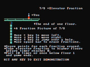 Fraction Fever for IBM PC/Compatibles - Game instructions.