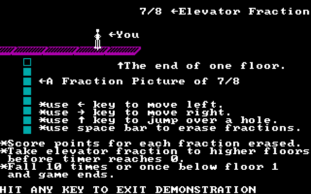 Fraction Fever IBM PC/Compatibles Screenshot: Game demo continued; Here's how to play.