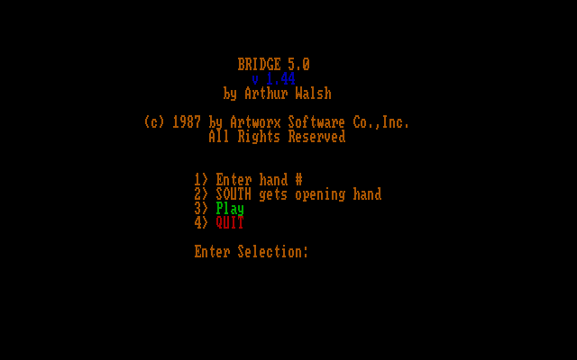 Bridge 5.0 IBM PC/Compatibles Screenshot: Title screen.