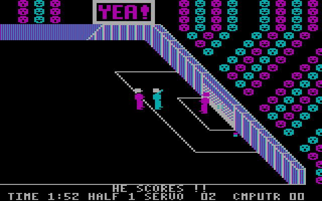 Five-a-Side Soccer IBM PC/Compatibles Screenshot: He scores!
