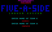 Five-a-Side Soccer for IBM PC/Compatibles - Enter the team names.