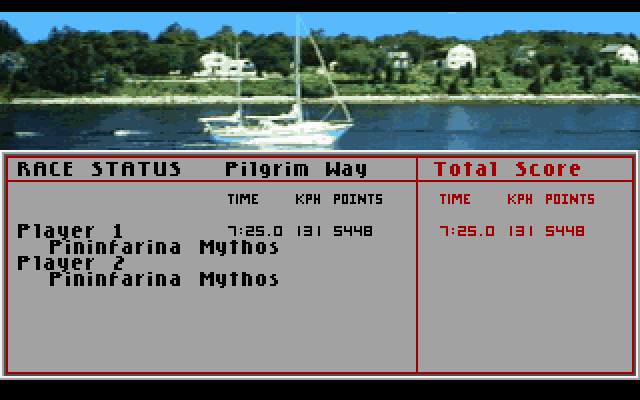 Test Drive III: The Passion IBM PC/Compatibles Screenshot: Status to this checkpoint...