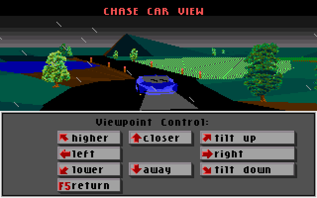 Test Drive III: The Passion IBM PC/Compatibles Screenshot: Chase car view.