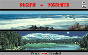Test Drive III: The Passion for IBM PC/Compatibles - Scenery selection.
