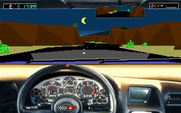 Test Drive III: The Passion for IBM PC/Compatibles - Driving through a canyon at night.