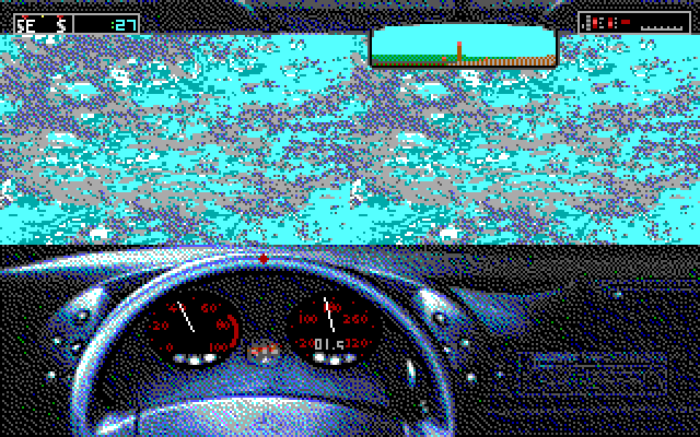 Test Drive III: The Passion IBM PC/Compatibles Screenshot: Oops, don't crash into the water!