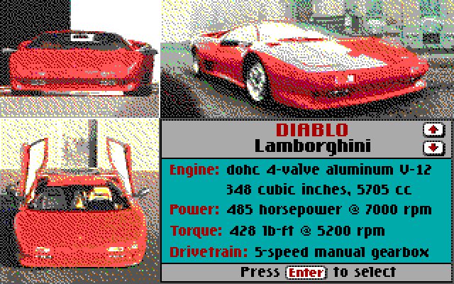 Test Drive III: The Passion IBM PC/Compatibles Screenshot: The Diablo!