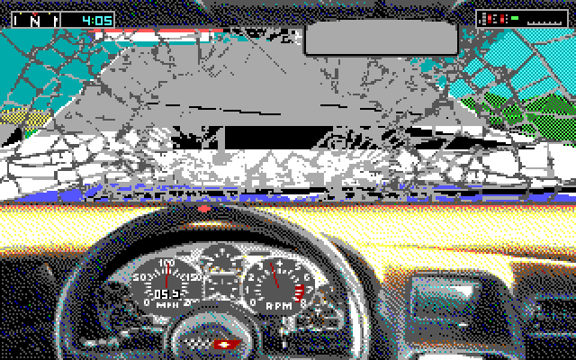 Test Drive III: The Passion IBM PC/Compatibles Screenshot: Crashing head on into a cop car is not the right plan.